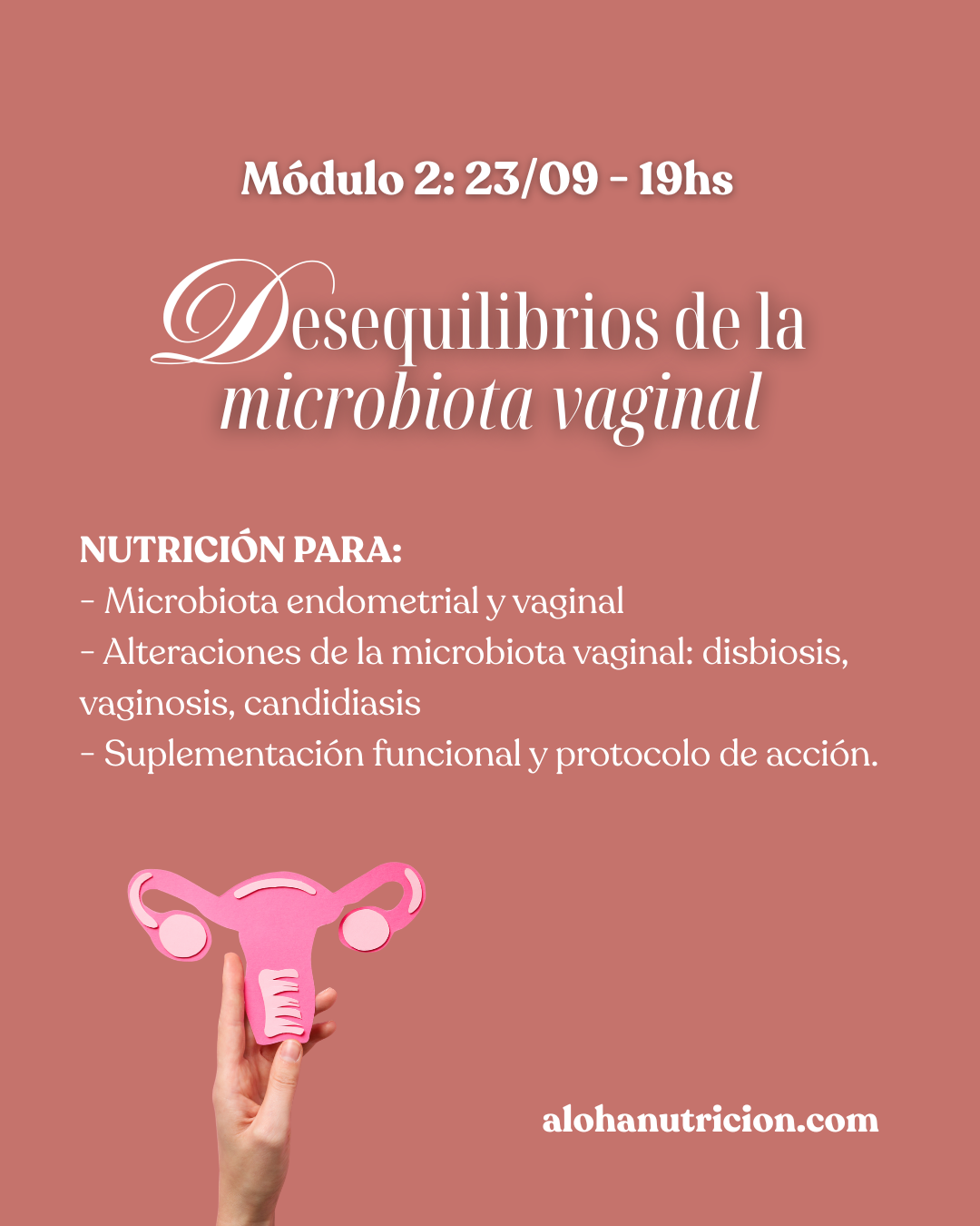 Curso Online Salud Femenina: Modulo 2 Desequilibrios de la Microbiota Vaginal